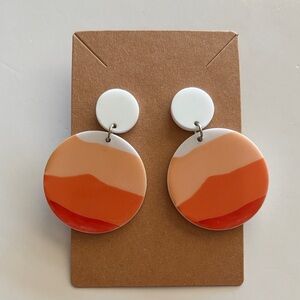 Fashion Jewelry Orange and White Earrings